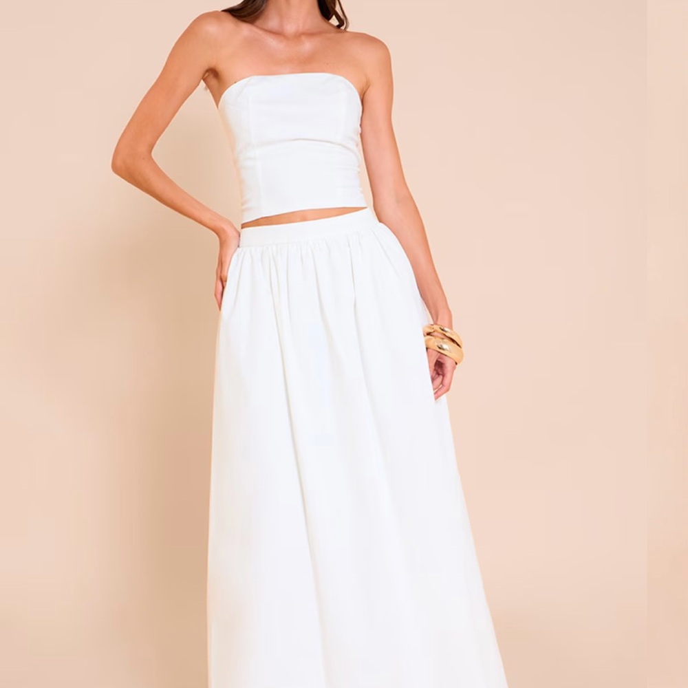 Pretty Little Thing white Maxi Skirt Set